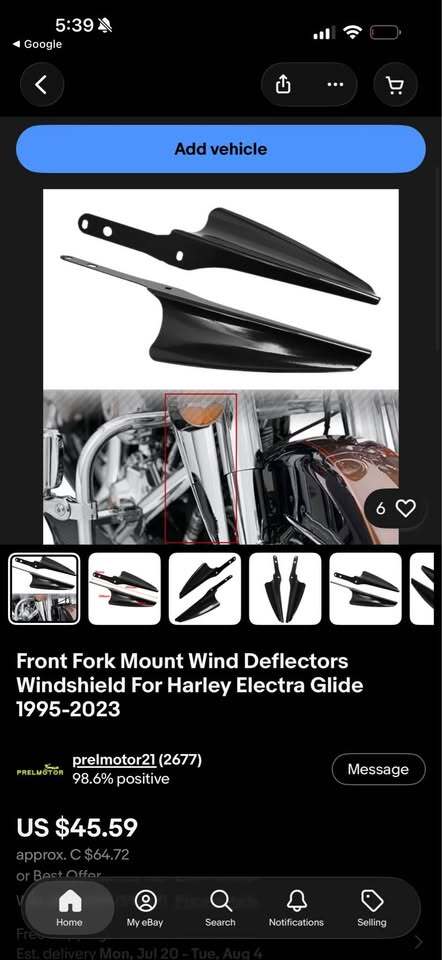 Front Fork Mount Wind Deflectors Windshield For Harley Electra Glide
1995-2023