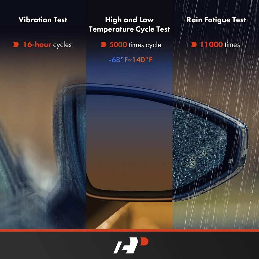 Right Passenger Side Mirror Powered with Heated Textured Black A-Premium
