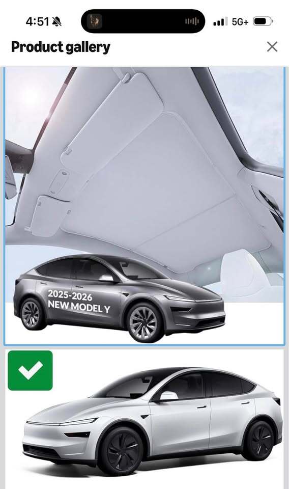 VION Tesla Model Y Roof Sunshade (2026-2025 New Model Y, Juniper) - Full Blackout (No Light Transmis