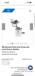 OEM GM fuel sending unit GM#19299718
