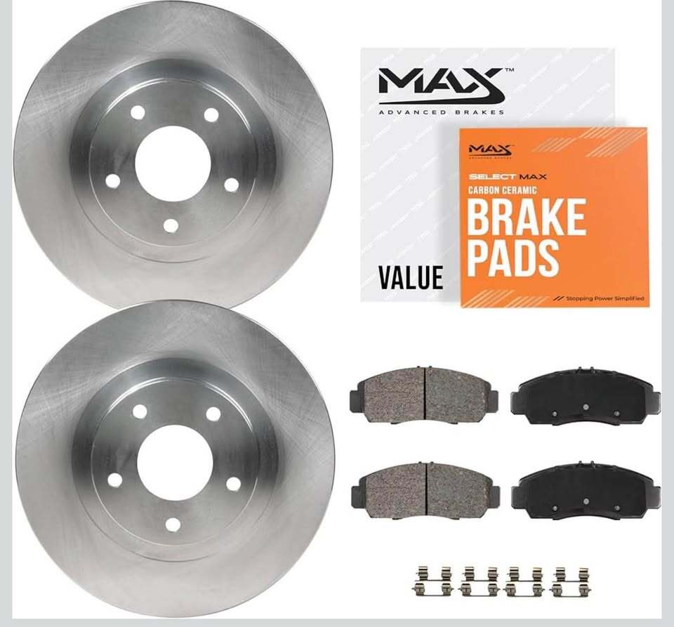 Max Advanced Brakes Front Brake Kit Compatible With 2003-2011 2012 2013 2014 Volvo XC90 w/336mm Diam