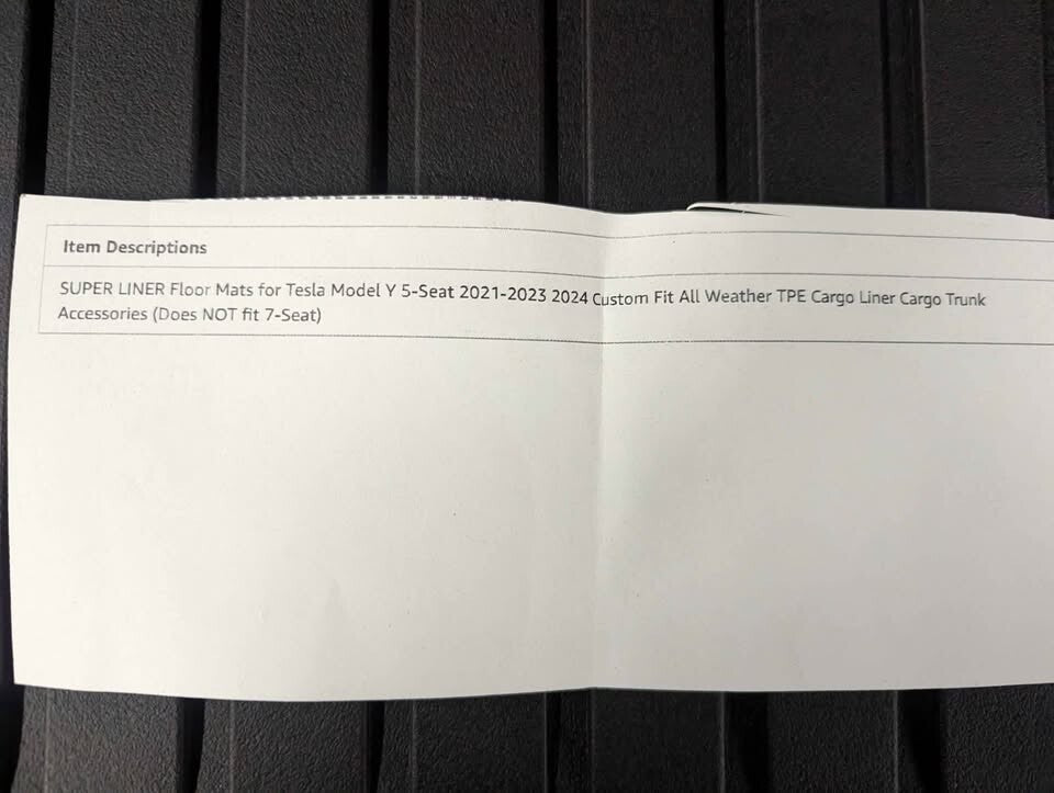 Tesla Model Y Floor Mats 5 Seat 2020 2024 All Weather Custom Fit Brand New
