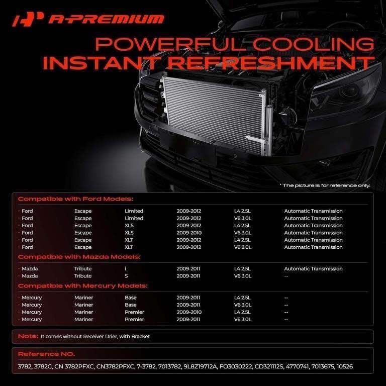 A-PREMIUM A/C CONDENSER FOR 09-12 FORD ESCAPE