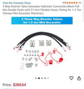 3 Way Diverter Valve Excavator Hydraulic Connection Block Full Kits Double