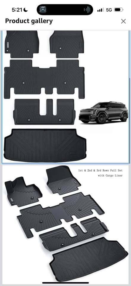 KIA EV9 2024 floor MATS, 7-SEATS