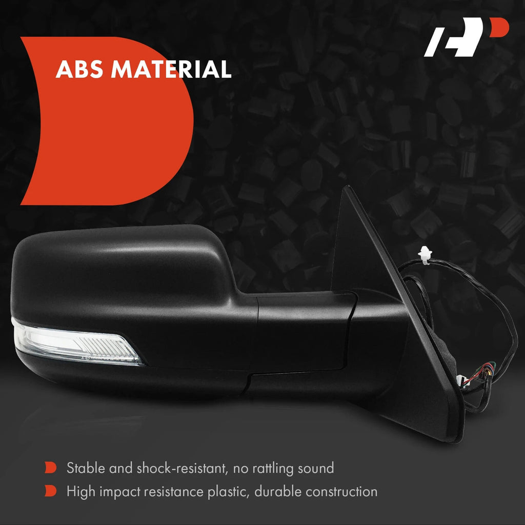 Right Passenger Side Mirror Powered with Heated Textured Black A-Premium