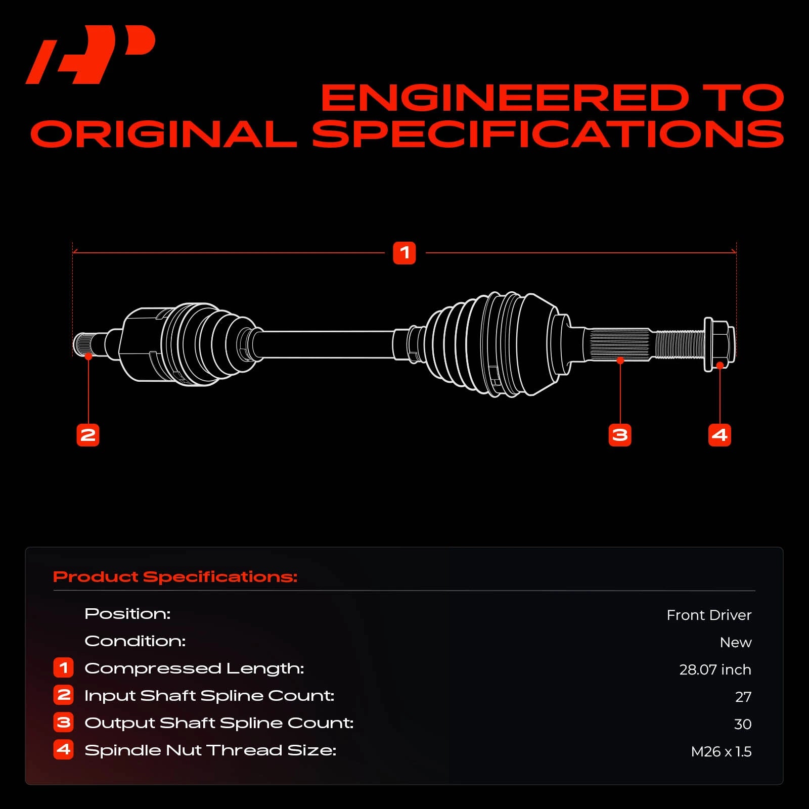 A-Premium APCVA3220 CV Axle Shaft Assembly for 2018-2022 Honda Accord