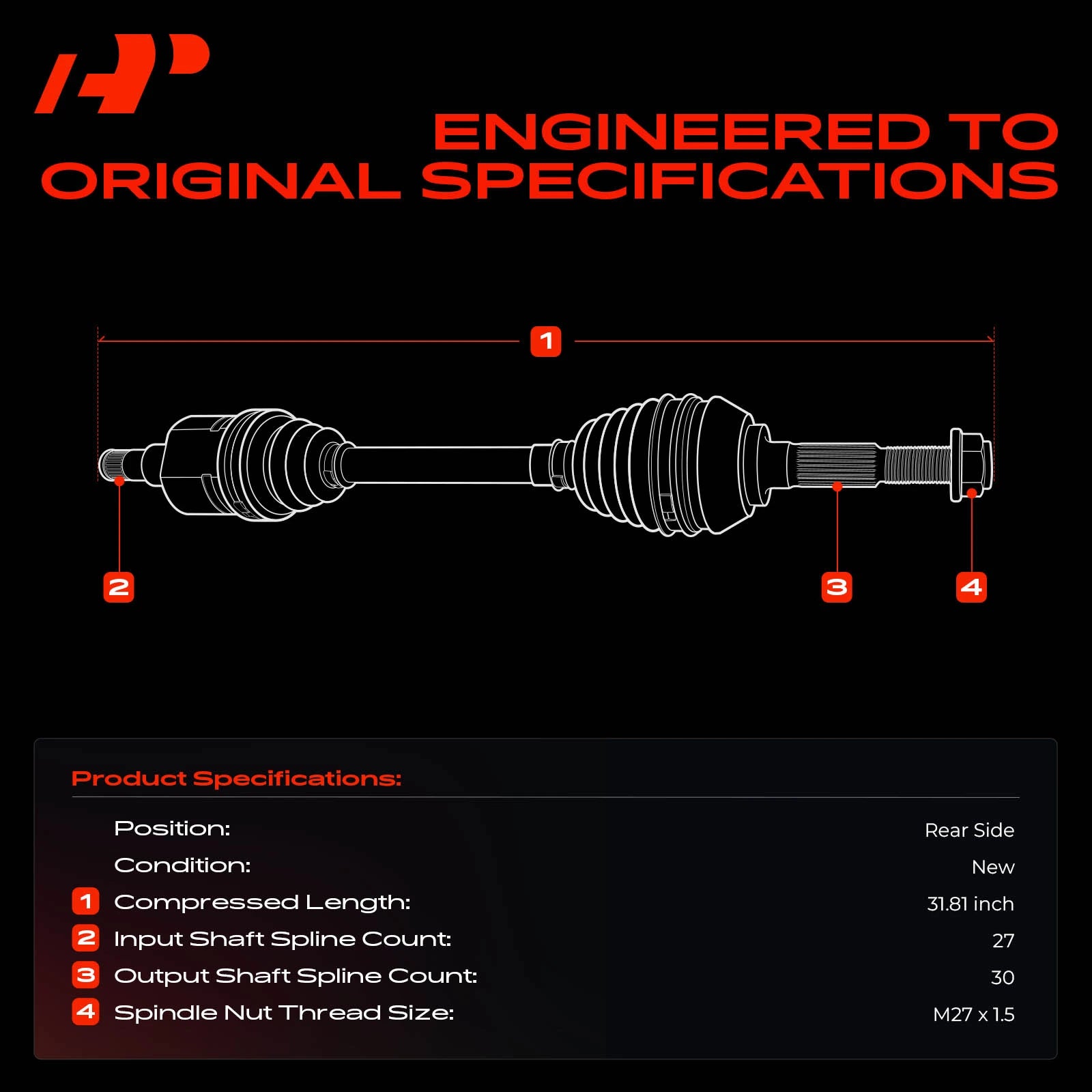 A-Premium APCVA2325 CV Axle Shaft Assembly for BMW X5 X6