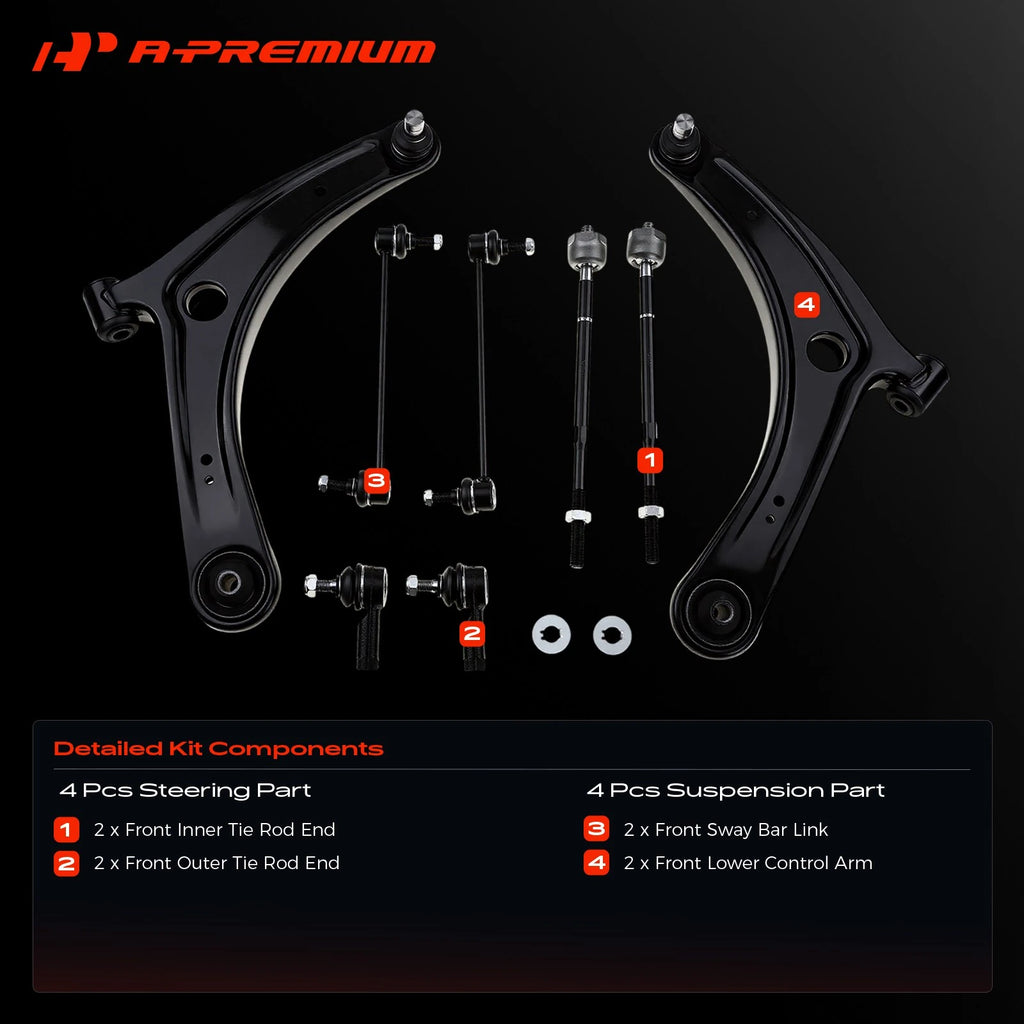 A-Premium Front Suspension Kit for Mitsubishi Lancer Outlander 8-Piece Set