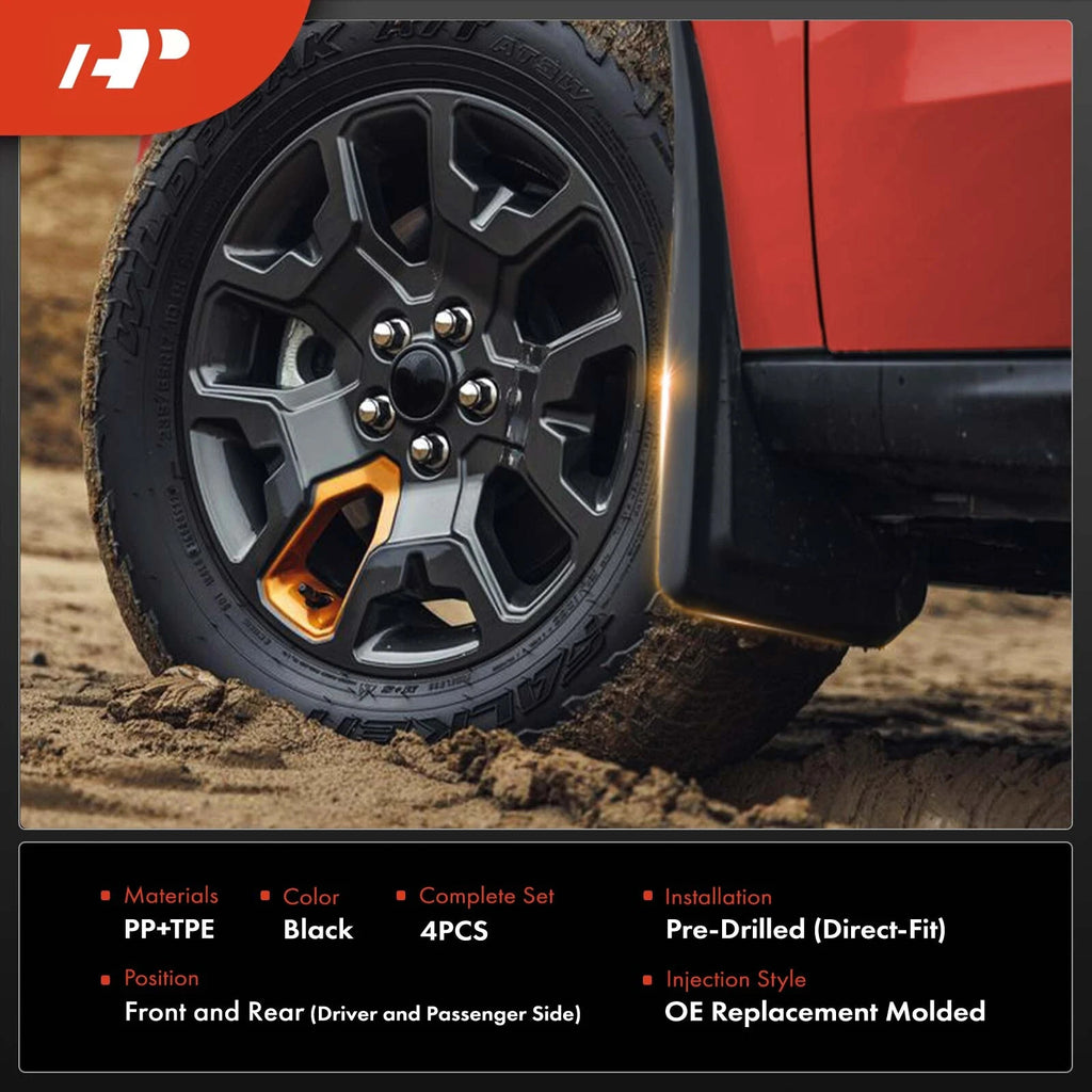 4 Pcs Splash Guards Mud Flaps with Fender Flares for Ram 1500 2019-2024 Pickup