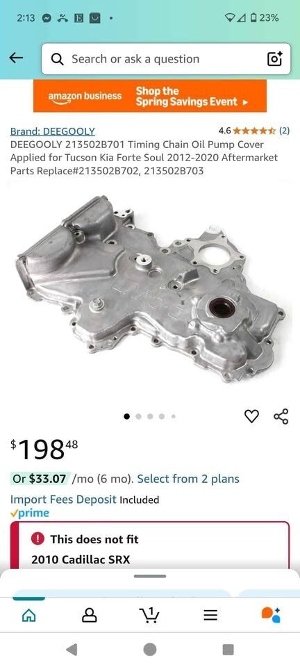 A Premium Engine Oil Pump Fits Hyundai Elantra 2017 2020 Sonata 2015 2019 1.6L