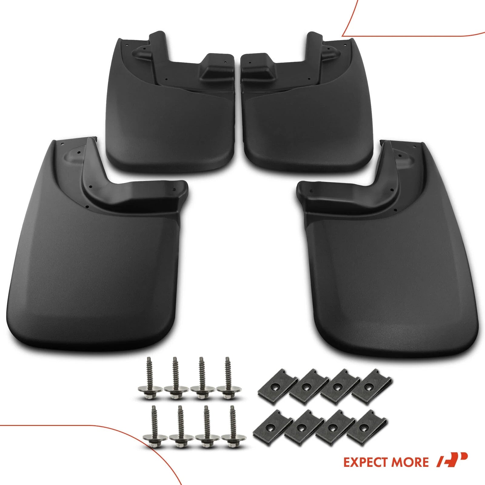 4 Pcs Front & Rear Mud Flaps Splash Guards with Fender Flares for Toyota Tacoma