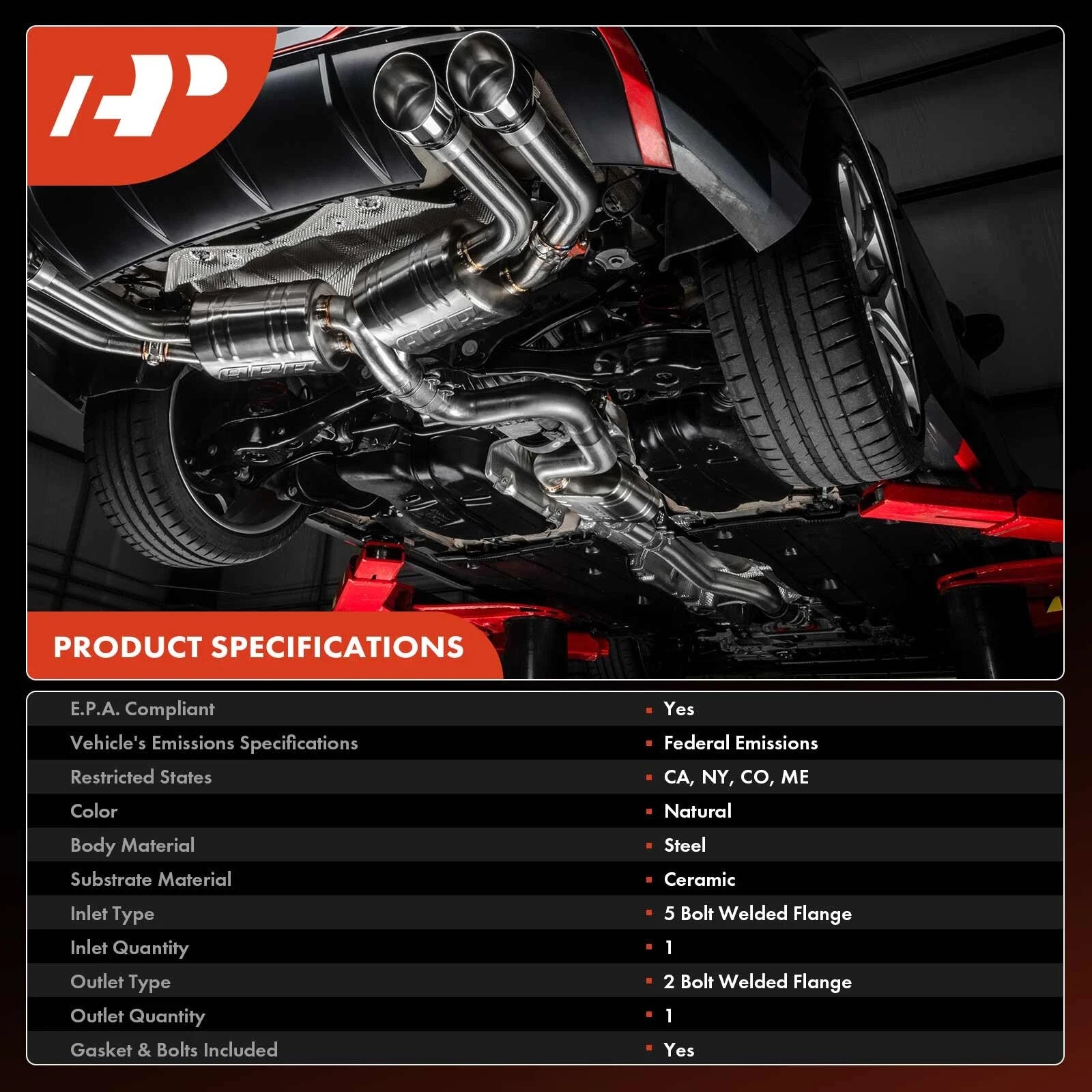 2016 Scion tC 1-PC Catalytic Converter Front Side Fit Federal Emissions