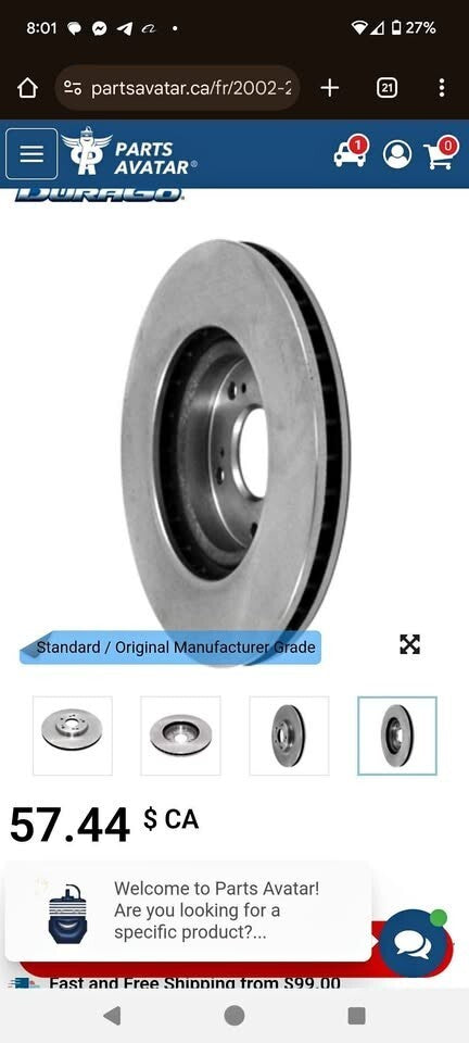 Front Brake Rotors Fits Honda Civic CRV Acura CSX RSX Durable Replacement Pair