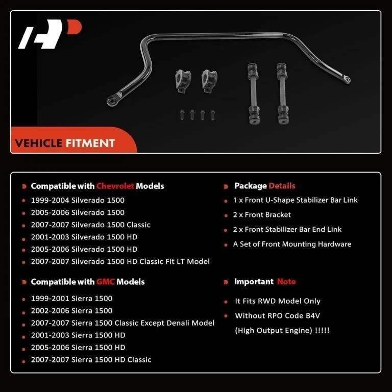 A-PREMIUM 34MM FRONT STABILIZER LINK KIT
GMC Chevy