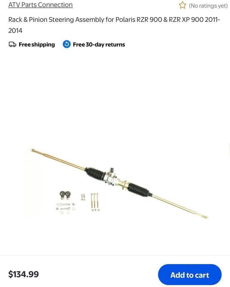 Rack & Pinion Steering Assembly for Polaris RZR 900 & RZR XP 900 2011-
2014