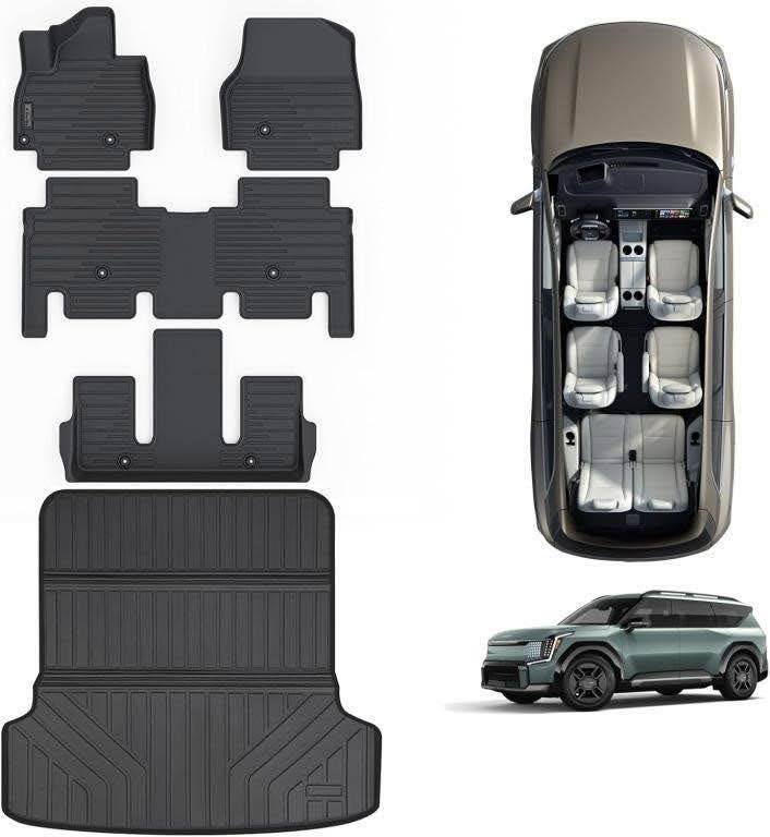 FLOOR MATS FOR 2024-2025 KIA EV9, 6 SEATS