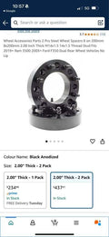 Wheel spacers 2 Pcs Steel Wheel Spacers 8 on 200mm 8x200mm 2.00 Inch