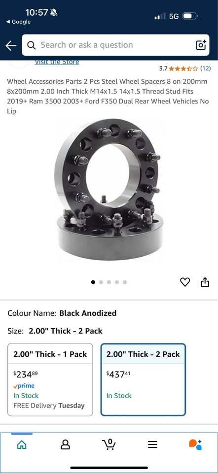 Wheel spacers 2 Pcs Steel Wheel Spacers 8 on 200mm 8x200mm 2.00 Inch