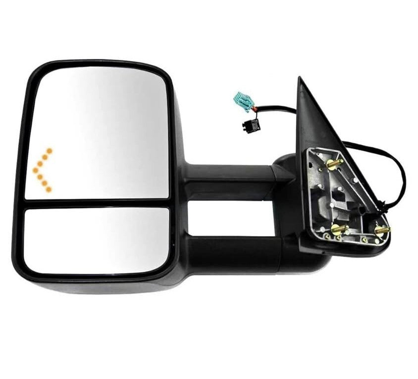 (Drivers side) Towing Mirror Power Black Textured Heated Manual Folding for 2007