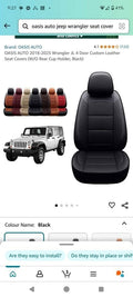 Jeep Wrangler Seat Covers 2018 2025 Custom Fit Interior Protection Durable