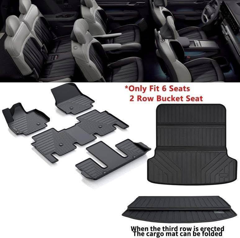 FLOOR MATS FOR 2024-2025 KIA EV9, 6 SEATS