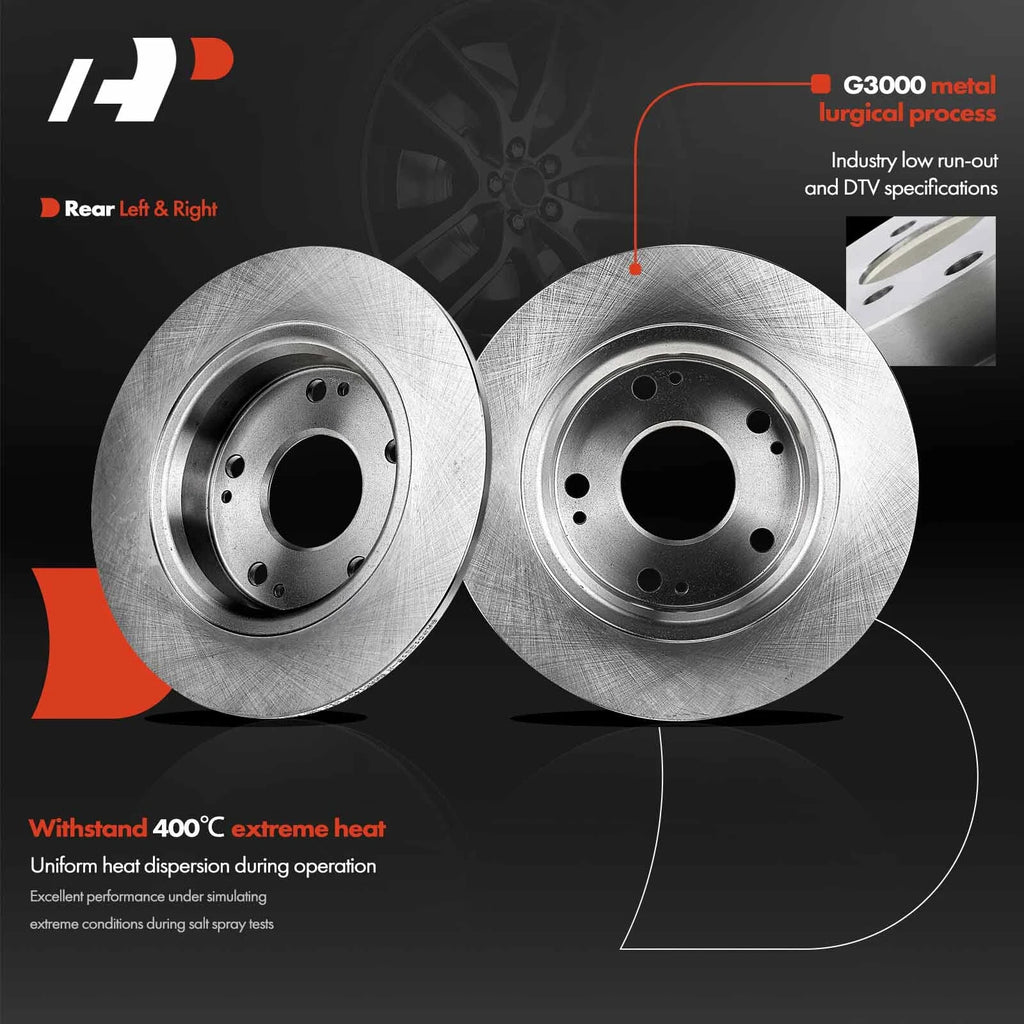 Rear Disc Brake Rotors for Acura ILX 2013-2015 Honda Civic 2006-2015