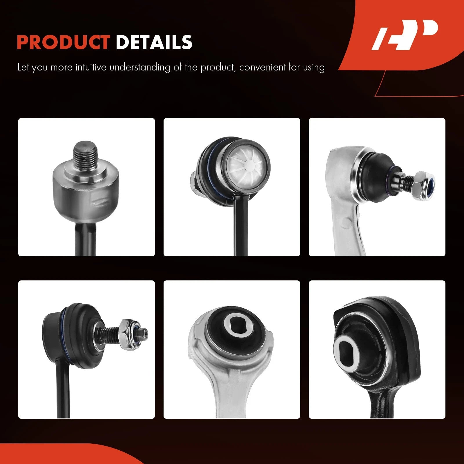 A Set of 10 Control Arm Sway Bar Link and Tie Rod End Kit Front Side A-Premium