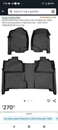 Smartliner Floor Mats 2 Row Fits Silverado 2007 2013 Sierra 2007 2014 Crew Cab