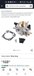 70Mm Throttle Body Kit Compatible For Honda B16 B17B18 B20 D15 D16 F20 F22 H22