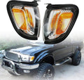 Pair of Park Signal Corner Marker Lights w/Black Trim or Chrome Trim Replacement for Tacoma 01-04