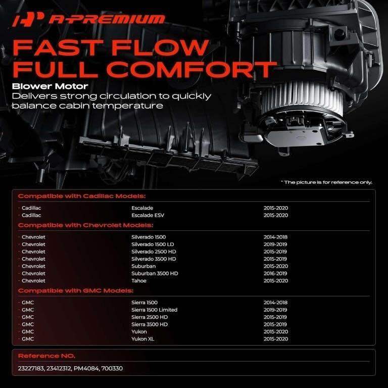 A-PREMIUM FRONT HVAC BLOWER FOR CADILLAC/GMC