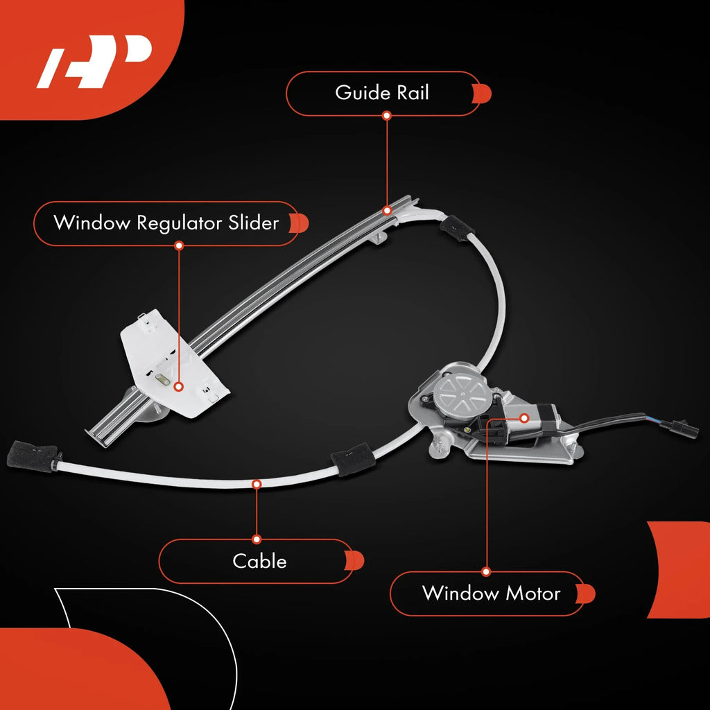 1-Pc Power Window Regulator and Motor Assembly Front Right Passenger Side
