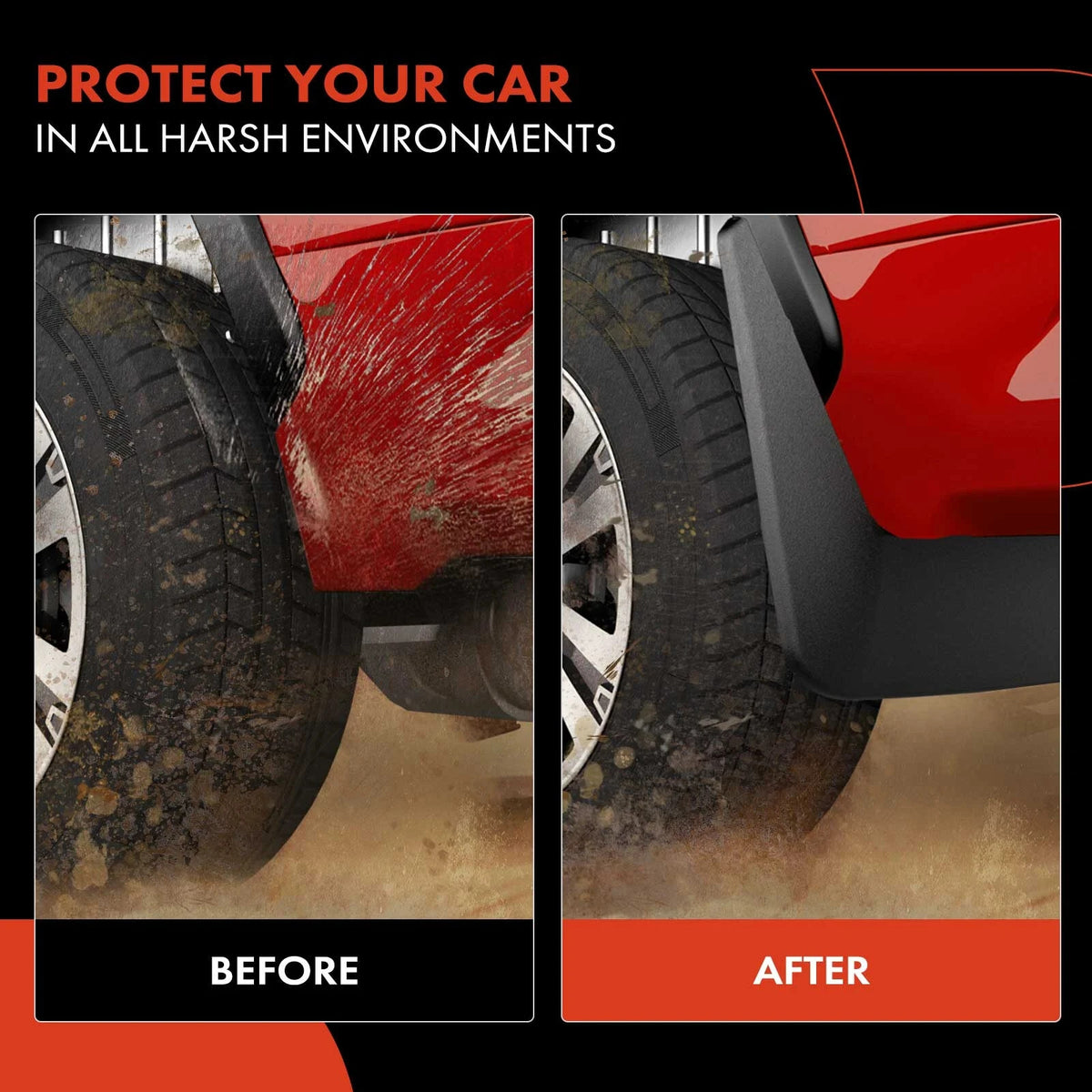 4 Pcs Splash Guards Mud Flaps with Fender Flares for Ram 1500 2019-2024 Pickup