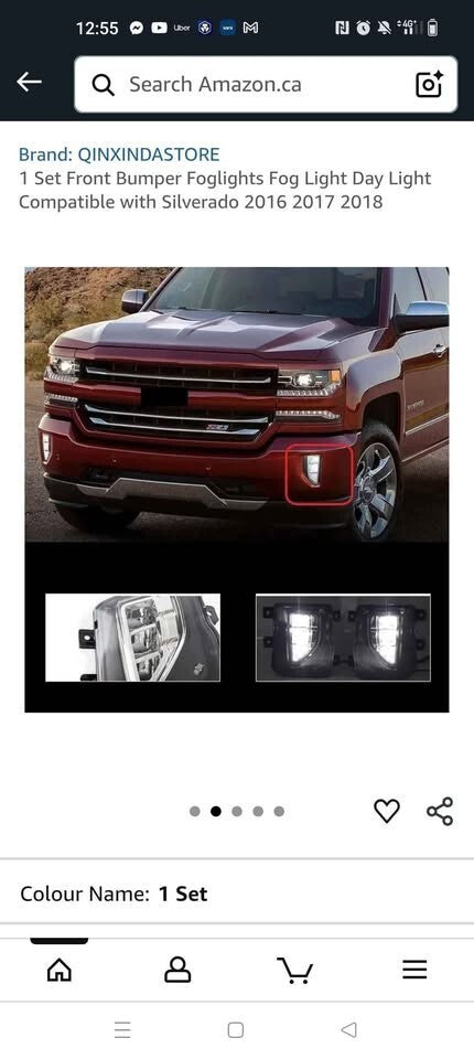 Chevrolet Silverado Fog Lights Bumper Assembly 2016 2017 2018 Front Driving Lamp