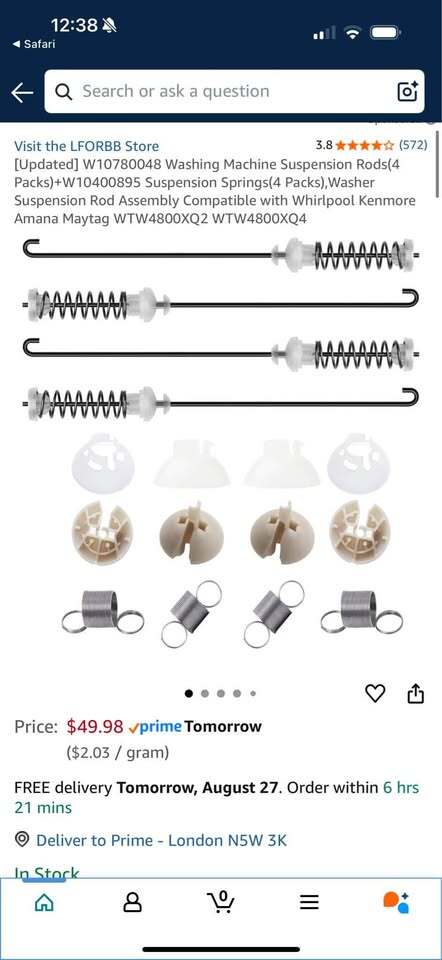 W10780048
SUSPENSION ROD KIT