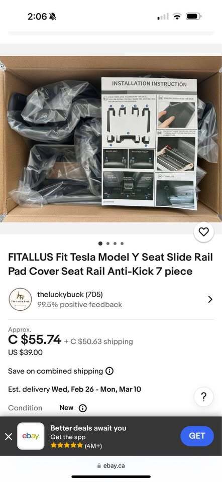 FITALLUS Fit Tesla Model Y Seat Slide Rail Pad Cover Seat Rail Anti-Kick 7 piece