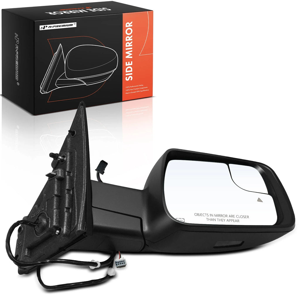 Right Passenger Side Mirror Powered with Heated Textured Black A-Premium