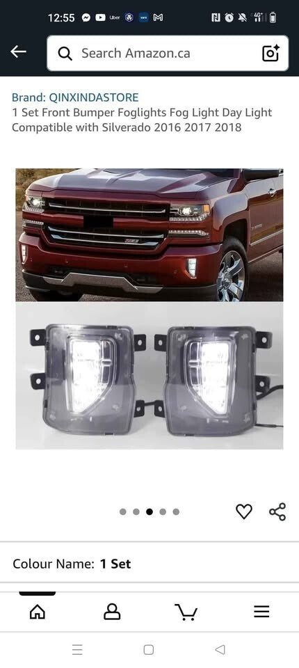 Chevrolet Silverado Fog Lights Bumper Assembly 2016 2017 2018 Front Driving Lamp