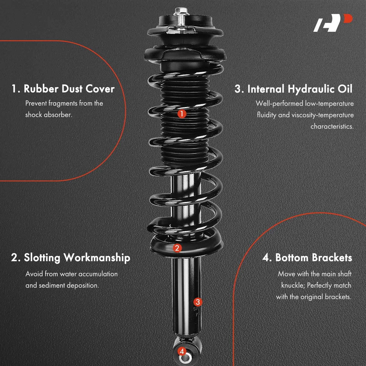 2-Pc Complete Strut + Coil Spring Rear Driver & Passenger A-Premium APSA0530