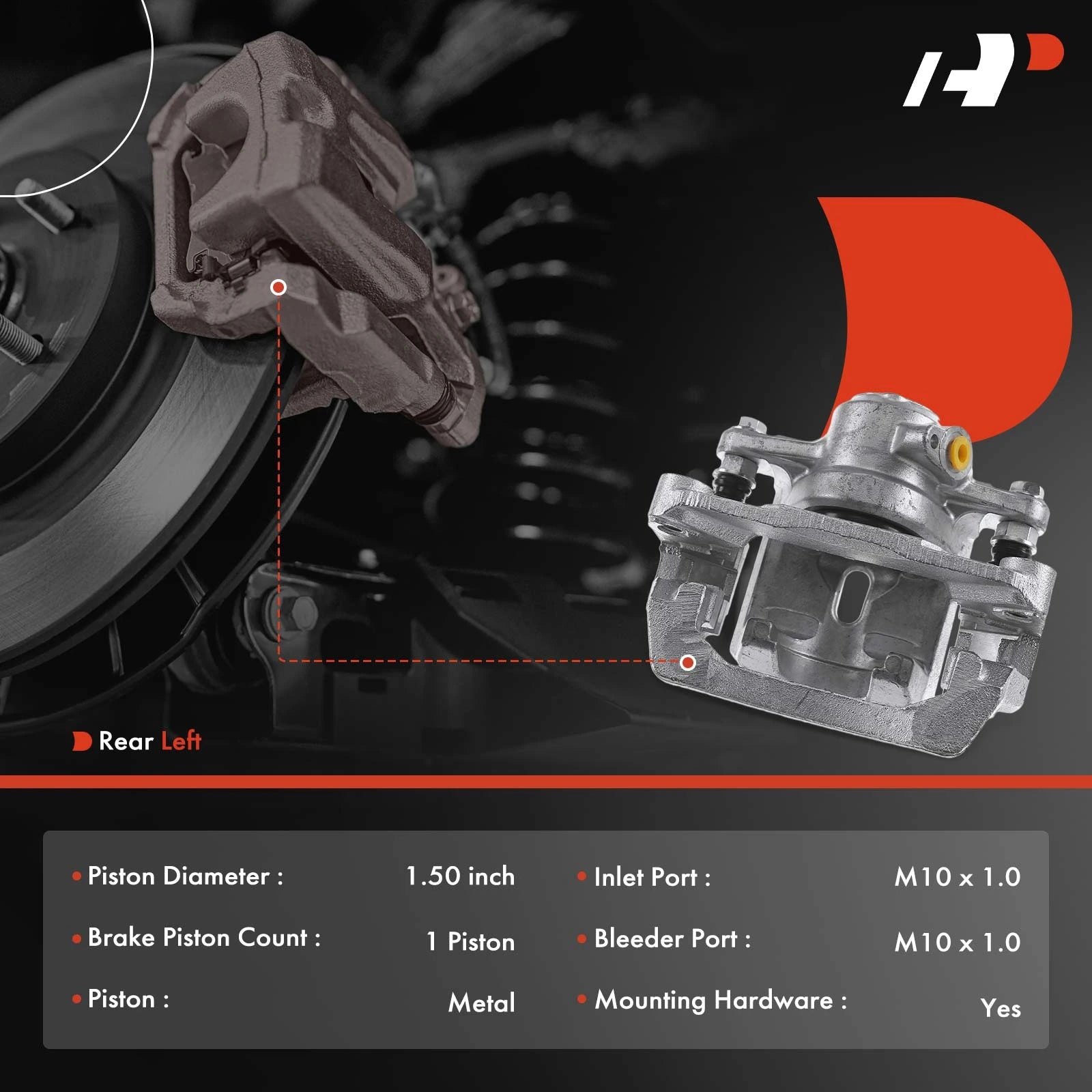 A-Premium APBC1133 Disc Brake Caliper with Bracket for Subaru