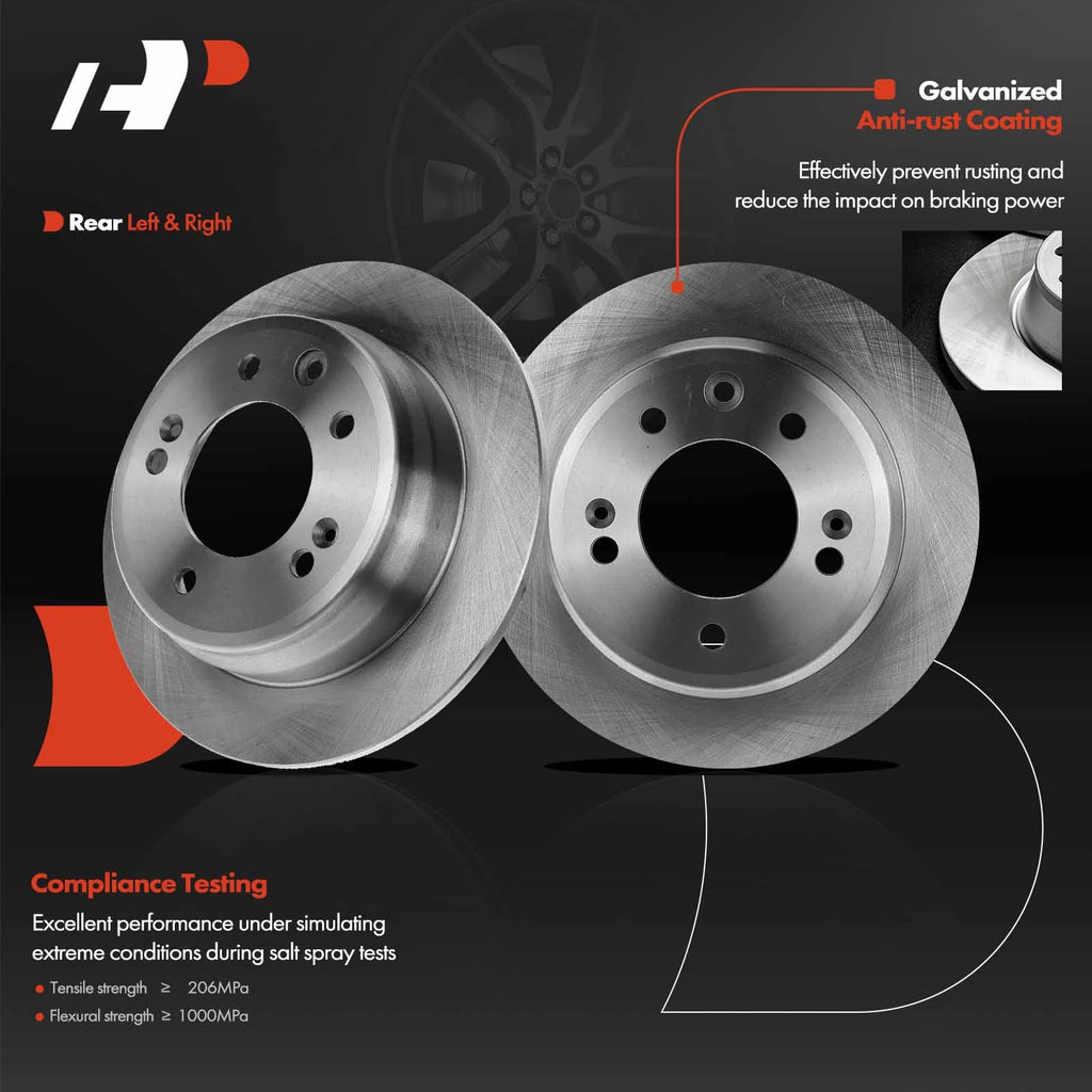 A-Premium APBRR173 Rear Disc Brake Rotors for Hyundai Kia 2-Piece Set