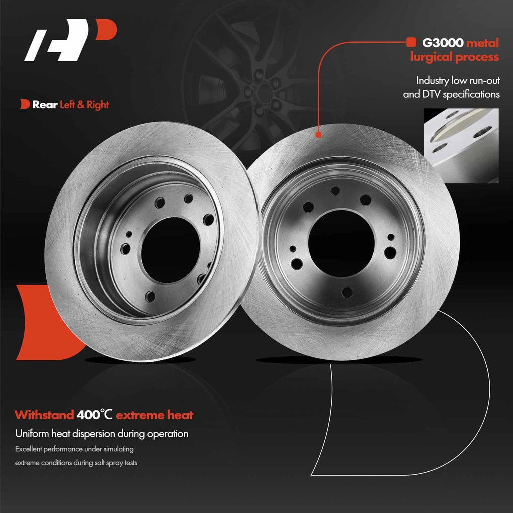 A-Premium APBRR173 Rear Disc Brake Rotors for Hyundai Kia 2-Piece Set