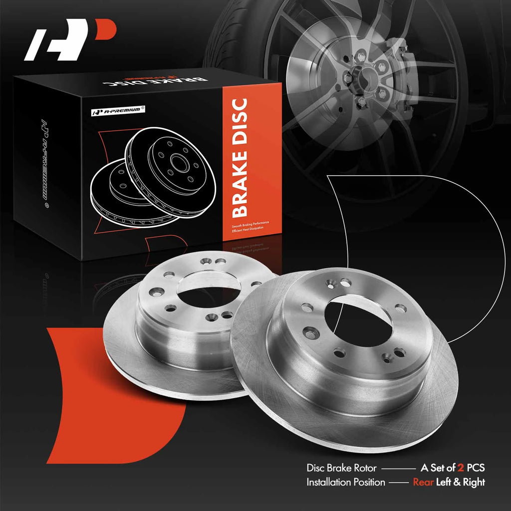 A-Premium APBRR173 Rear Disc Brake Rotors for Hyundai Kia 2-Piece Set