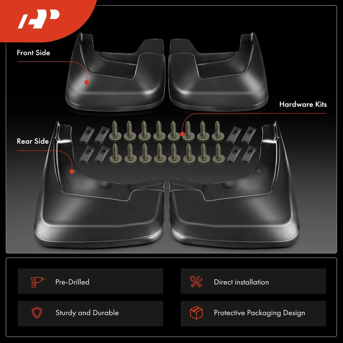 A-Premium Mud Flaps Splash Guards for 2019-2024 Ram 1500 4-Piece Set