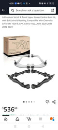 Set of 4, Front Upper Lower Control Arm Kit with Ball Joint & Bushing Compatible
