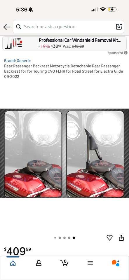 Motorcycle Detachable Passenger Backrest Cushion Replacement