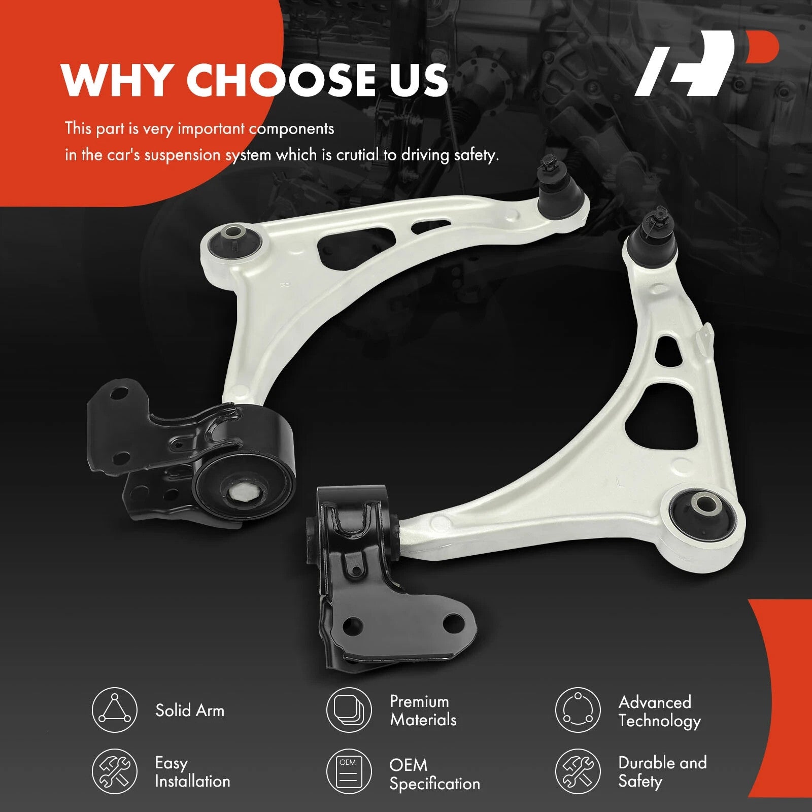 2-Pc Control Arm and Ball Joint Kit Front Lower with Ball Joint A-Premium