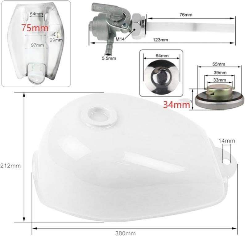 MOTORCYCLE FUEL TANK WITH SWITCH VALVE KEYS