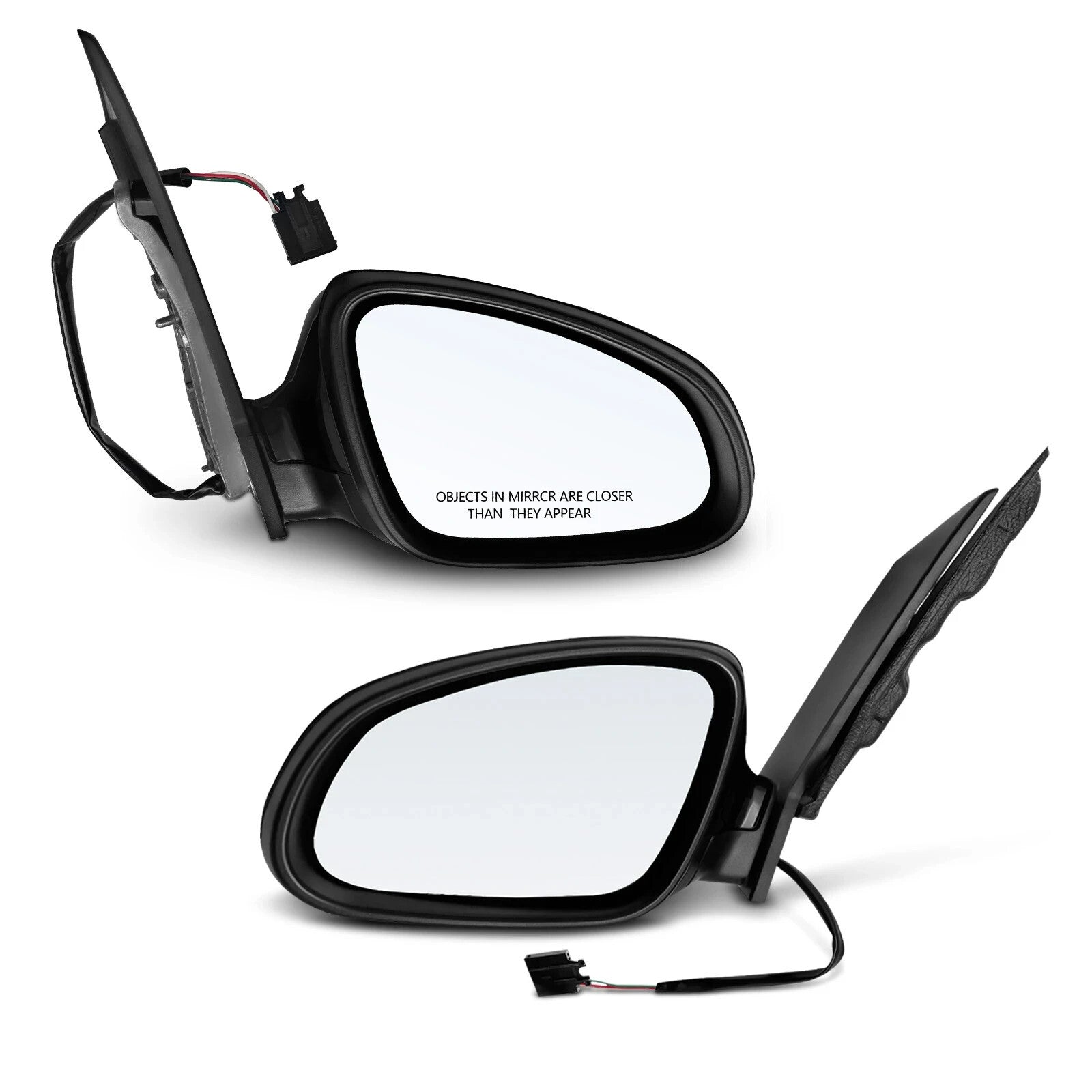 Driver & Passenger Mirror Powered Smooth Black A-Premium APMI1590TW